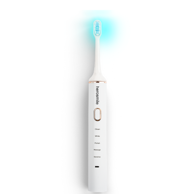 Brosse à dents sonique blanchissante UV LED blanc