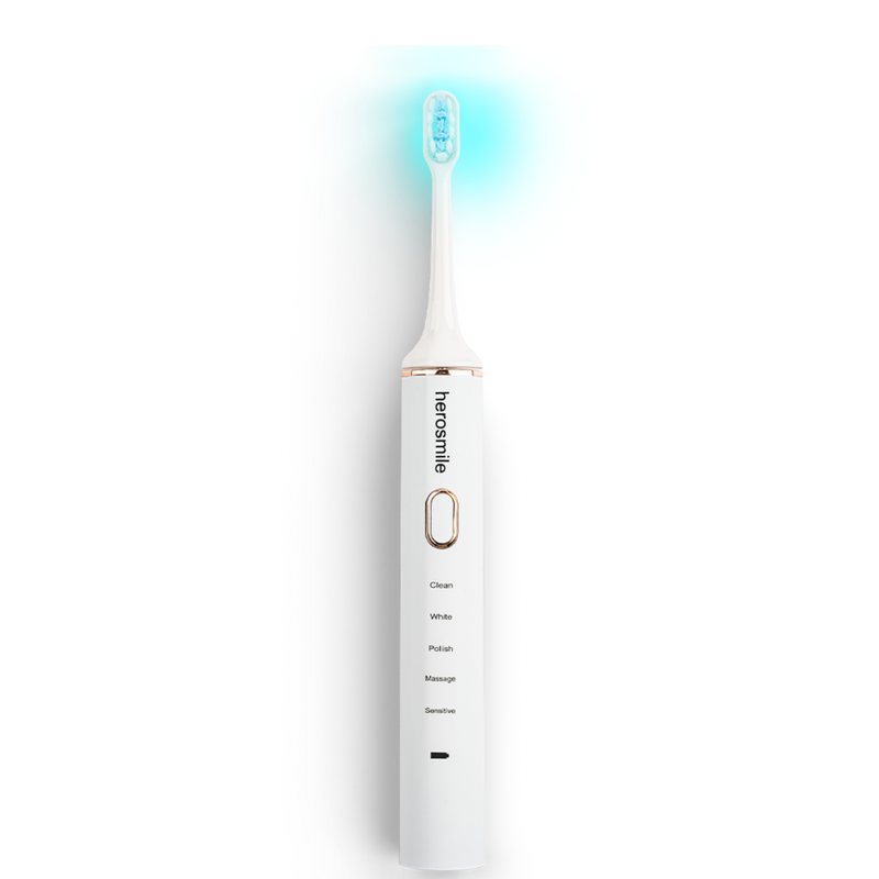 Brosse à dents sonique blanchissante UV LED blanc
